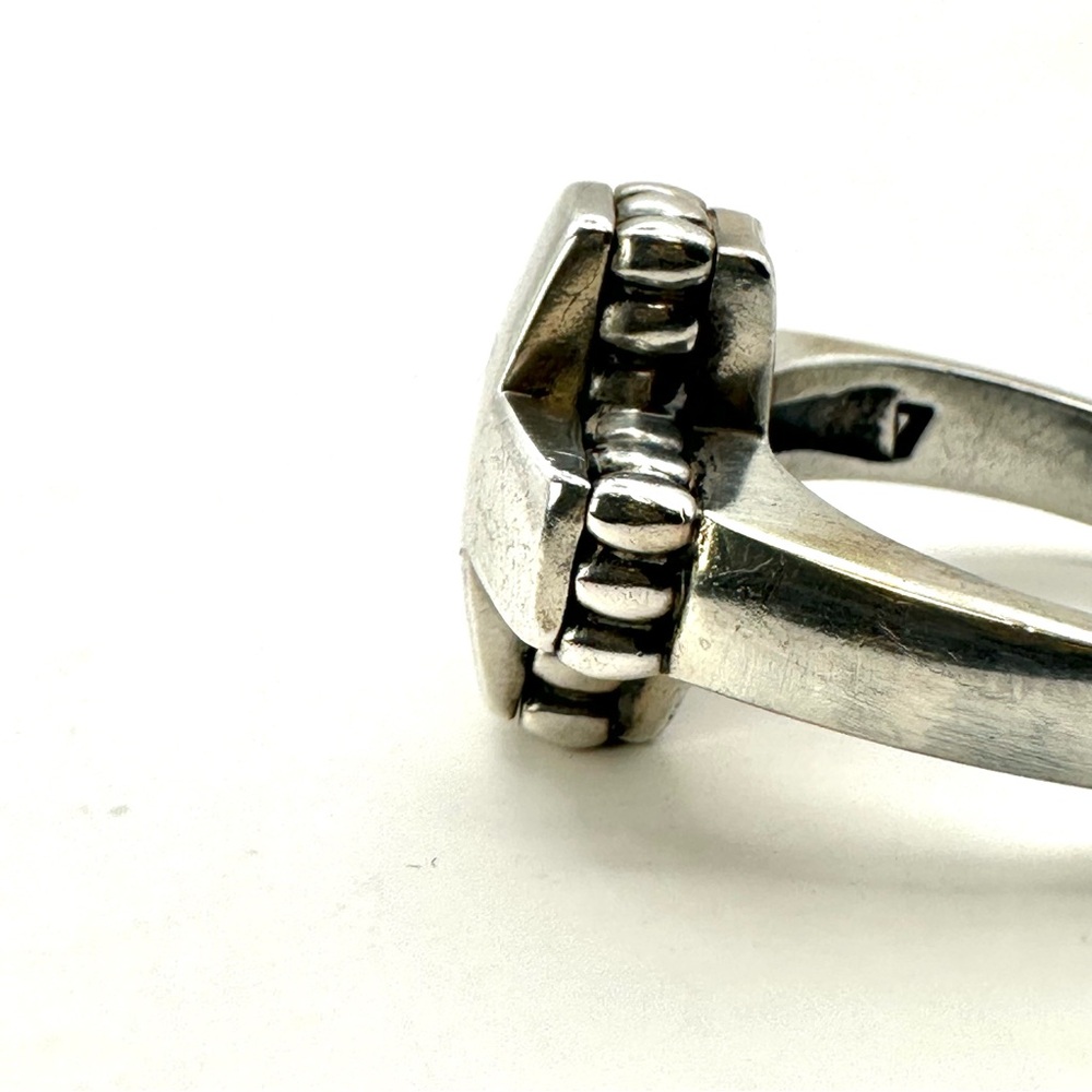 Lagos Vintage Caviar Sterling Silver Cross Ring Size 7 - Picture 7 of 10